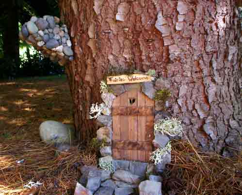 Stone Fairy Door with Chimney